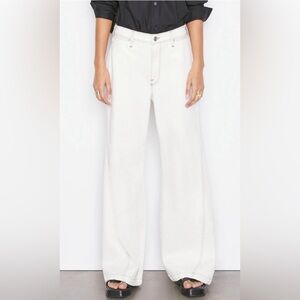 FRAME Le PIXIE Hardy White Wide Leg Jeans